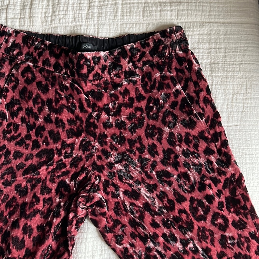 J Crew velvet cheetah pants